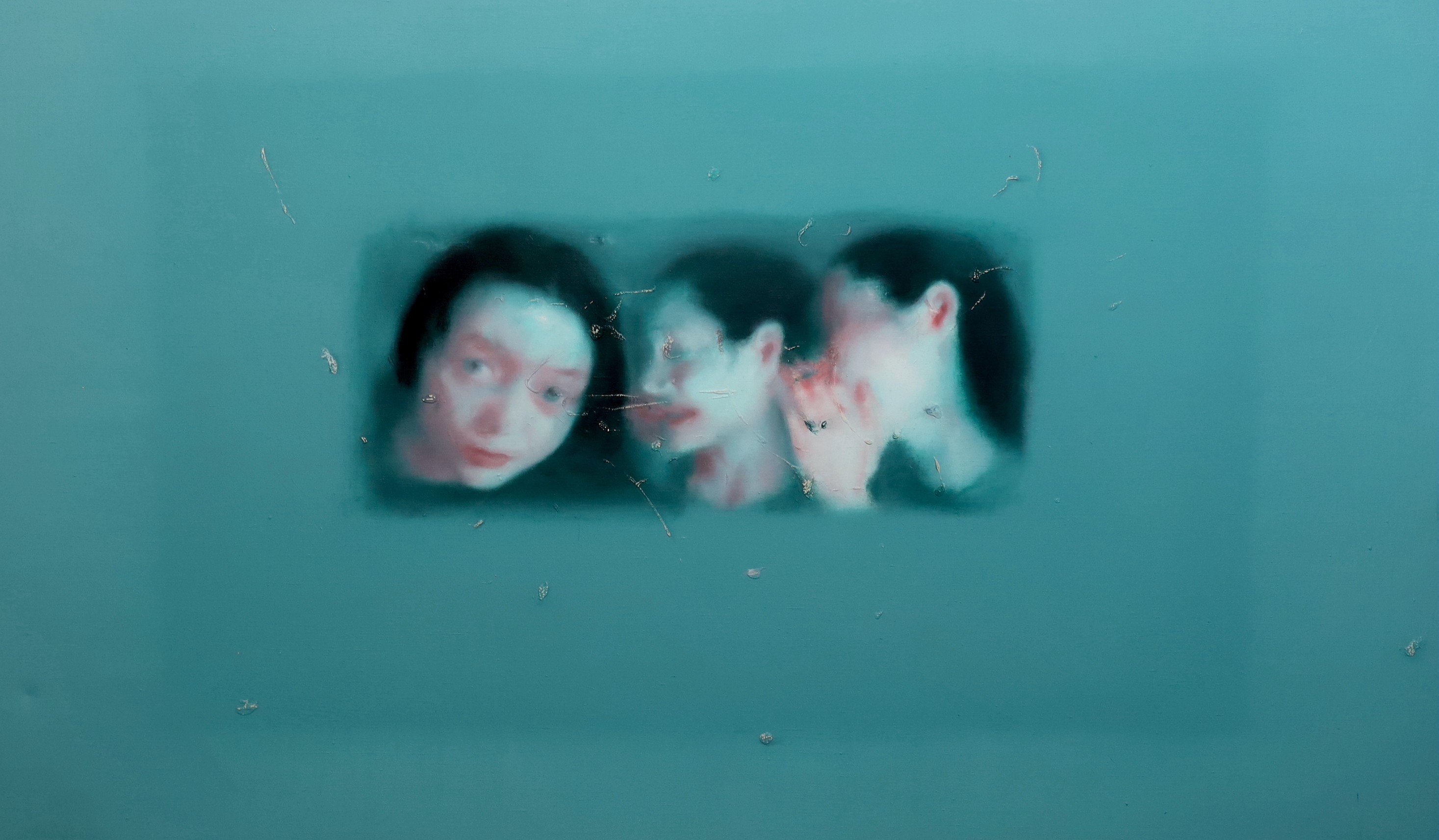 Chen Liang Jie (Chinese, b.1971), 'Whispers', oil on canvas, 90 x 150cm, unframed